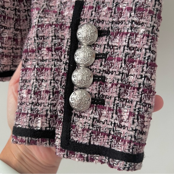 VERONICA BEARD | Theron Tweed Double Breasted Pink Purple Dickey Blazer Jacket 4 - Picture 12 of 15